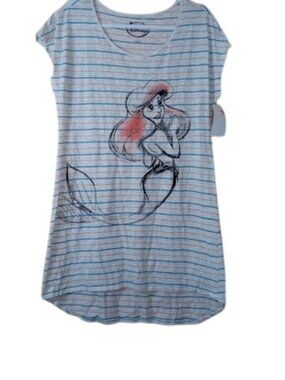 Disney Womens Night Shirt Ariel The Little Mermaid Portrait Art Graphic L New